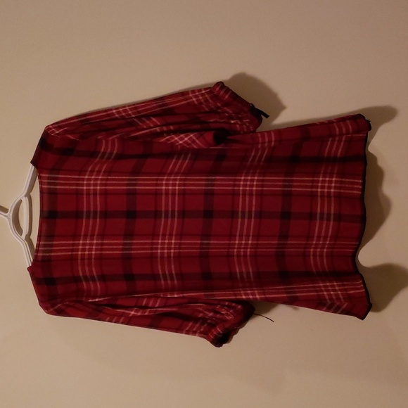 Soyaconcept Red Plaid Women's Top Size US M - Picture 2 of 3